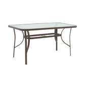 mobilier de gradina Masa de gradina Ensure – Blat sticla Waterwave 5 mm & alb, 120×70×70 cm