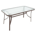 Masa de gradina Ensure – Blat sticla Waterwave 5 mm &, alb, 120x70x70 cm, detaliu produs