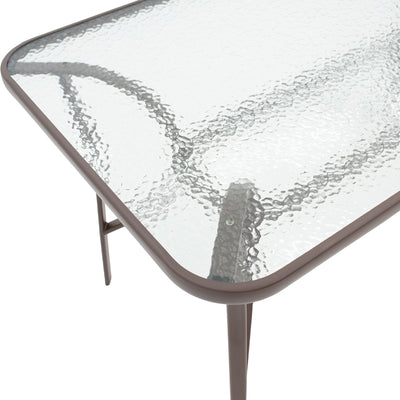 Masa de gradina Ensure – Blat sticla Waterwave 5 mm &, alb, 120x70x70 cm, perspectiva suplimentara