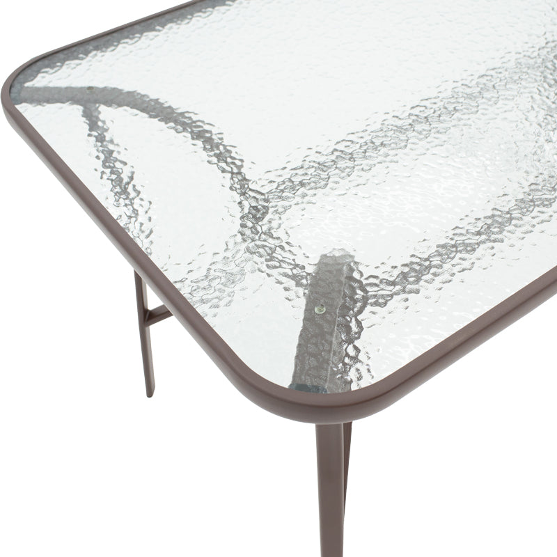 Masa de gradina Ensure – Blat sticla Waterwave 5 mm &, alb, 120x70x70 cm, perspectiva suplimentara