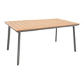 Masa de gradina Griffith aluminiu si placaj, negru si Natural, 160x80x74 cm, imagine suplimentara