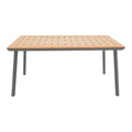 Masa de gradina Griffith aluminiu si placaj, negru si Natural, 160x80x74 cm, detaliu produs