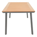 Masa de gradina Griffith aluminiu si placaj, negru si Natural, 160x80x74 cm, perspectiva suplimentara