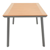 Masa de gradina Griffith aluminiu si placaj, negru si Natural, 160x80x74 cm, perspectiva suplimentara