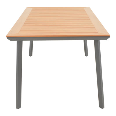 Masa de gradina Griffith aluminiu si placaj, negru si Natural, 160x80x74 cm, perspectiva suplimentara