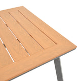 Masa de gradina Griffith aluminiu si placaj, negru si Natural, 160x80x74 cm