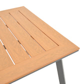 Masa de gradina Griffith aluminiu si placaj, negru si Natural, 160x80x74 cm, foto produs