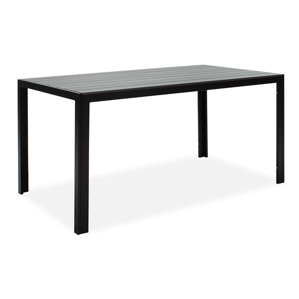 Masa de Gradina Nares, Negru - Gri Inchis, 140x80x72 cm