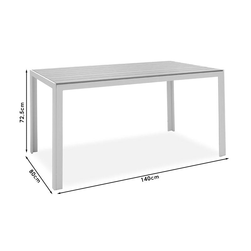 Masa de Gradina Nares, Negru - Gri Inchis, 140x80x72 cm, perspectiva suplimentara