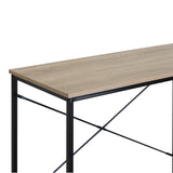 Masa de lucru Bailon, Stejar cu metal, negru, 100x40x70 cm