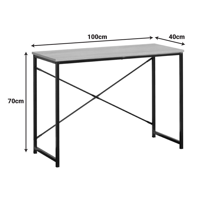 Masa de lucru Bailon, Stejar cu metal, negru, 100x40x70 cm