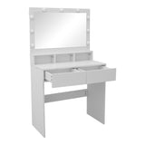 Masa de machiaj Vanity, MDF, Alb, 80x40x140 cm