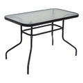 Masa de metal si sticla neagra Valor, 110x60x70 cm, imagine suplimentara