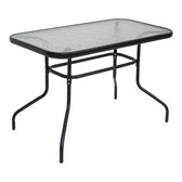 Masa de metal si sticla neagra Valor, 110x60x70 cm, imagine suplimentara