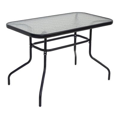 Masa de metal si sticla neagra Valor, 110x60x70 cm, imagine suplimentara