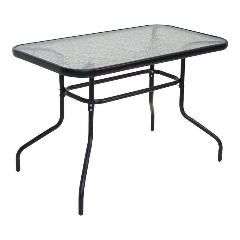 Masa de metal si sticla neagra Valor, 110x60x70 cm, imagine suplimentara
