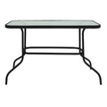 Masa de metal si sticla neagra Valor, 110x60x70 cm, detaliu produs