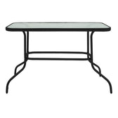 Masa de metal si sticla neagra Valor, 110x60x70 cm, detaliu produs