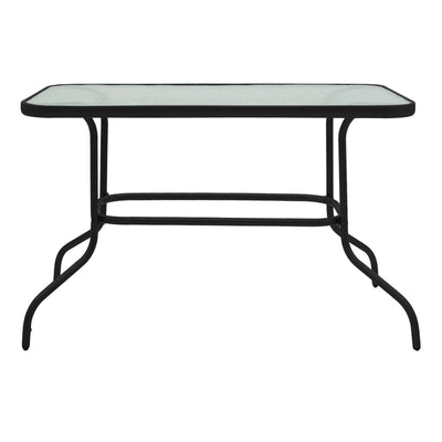 Masa de metal si sticla neagra Valor, 110x60x70 cm, detaliu produs