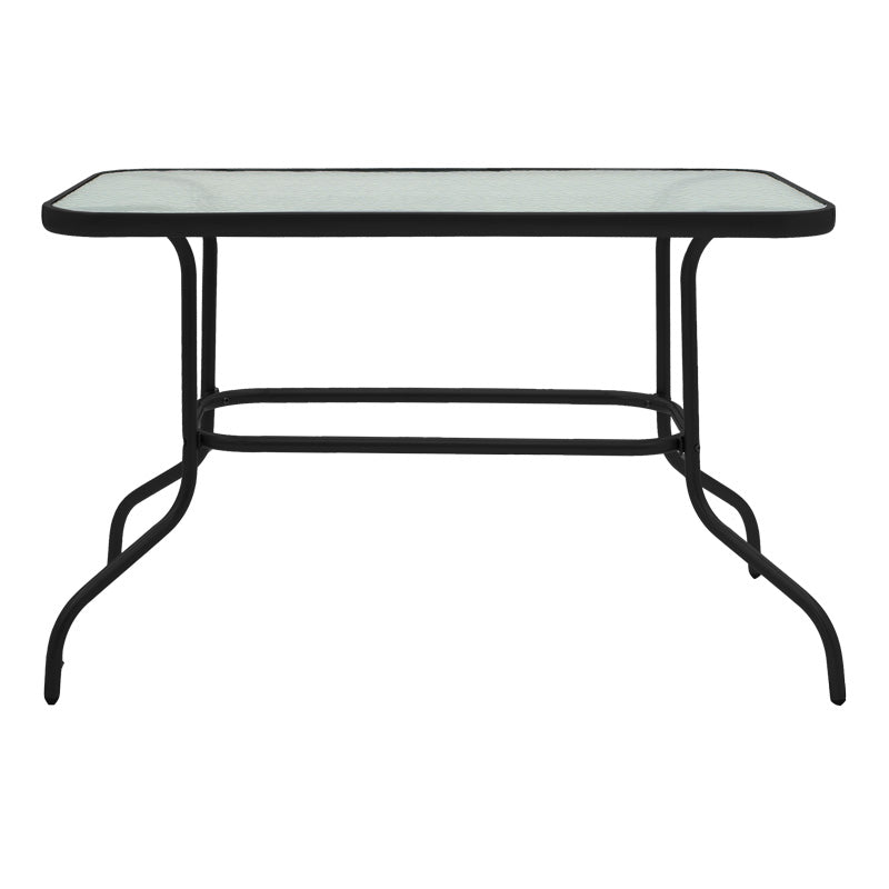Masa de metal si sticla neagra Valor, 110x60x70 cm, detaliu produs