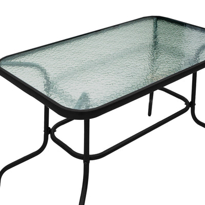 Masa de metal si sticla neagra Valor, 110x60x70 cm, perspectiva suplimentara