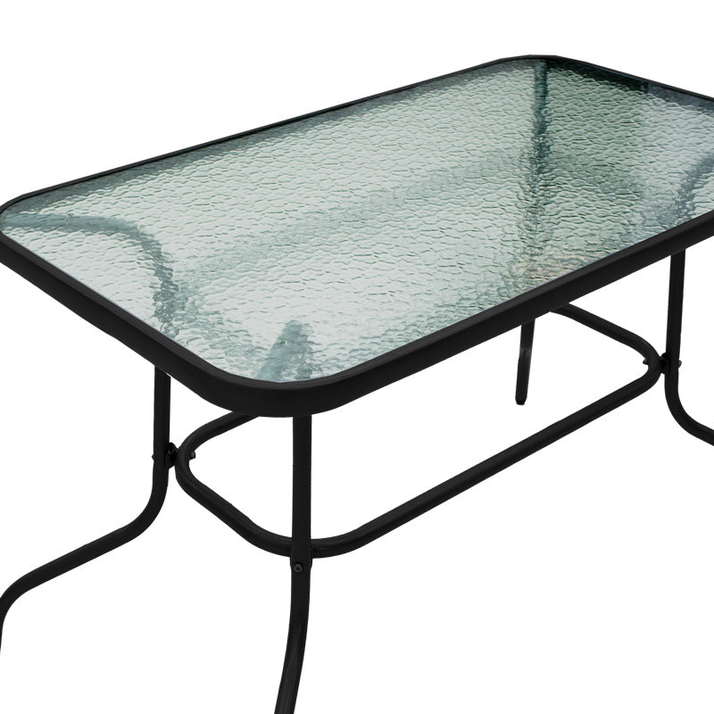 Masa de metal si sticla neagra Valor, 110x60x70 cm, perspectiva suplimentara