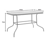 Masa de metal si sticla neagra Valor, 110x60x70 cm, foto produs