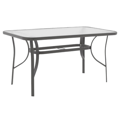Masa de sufragerie Calan-Ensure set de 7 metal antracit inchis si textil, antracit, 140x80x70 cm, imagine suplimentara