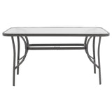 Masa de sufragerie Calan-Ensure set de 7 metal antracit inchis si textil, antracit, 140x80x70 cm