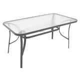 Masa de sufragerie Calan-Ensure set de 7 metal antracit inchis si textil, antracit, 140x80x70 cm