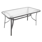 Masa de sufragerie Calan-Ensure set de 7 metal antracit inchis si textil, antracit, 140x80x70 cm, perspectiva suplimentara