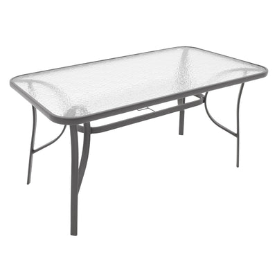 Masa de sufragerie Calan-Ensure set de 7 metal antracit inchis si textil, antracit, 140x80x70 cm, perspectiva suplimentara
