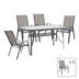 mobilier de gradina Masa de sufragerie Calan-Ensure set de 7 metal antracit inchis si textil antracit 140x80x70 cm