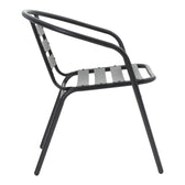 Masă de sufragerie cu funcție de dining Valor-Tade, Set 5 piese, Metal negru-Glas, 110x60x70 cm, perspectiva suplimentara