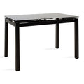 Masa de sufragerie extensibila Finn sticla 8mm picioare negre 110-170x70x75cm