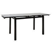 Masa de sufragerie extensibila Finn sticla 8mm picioare, negre, 110-170x70x75 cm, imagine suplimentara