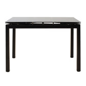 Masa de sufragerie extensibila Finn sticla 8mm picioare, negre, 110-170x70x75 cm, detaliu produs