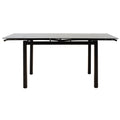 Masa de sufragerie extensibila Finn sticla 8mm picioare, negre, 110-170x70x75 cm, perspectiva suplimentara