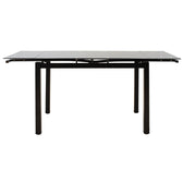 Masa de sufragerie extensibila Finn sticla 8mm picioare, negre, 110-170x70x75 cm, perspectiva suplimentara