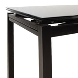 Masa de sufragerie extensibila Finn sticla 8mm picioare, negre, 110-170x70x75 cm