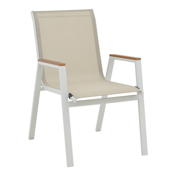 Masa de sufragerie Kliton - Azelie set de 3 aluminiu, alb, 80x80x74 cm