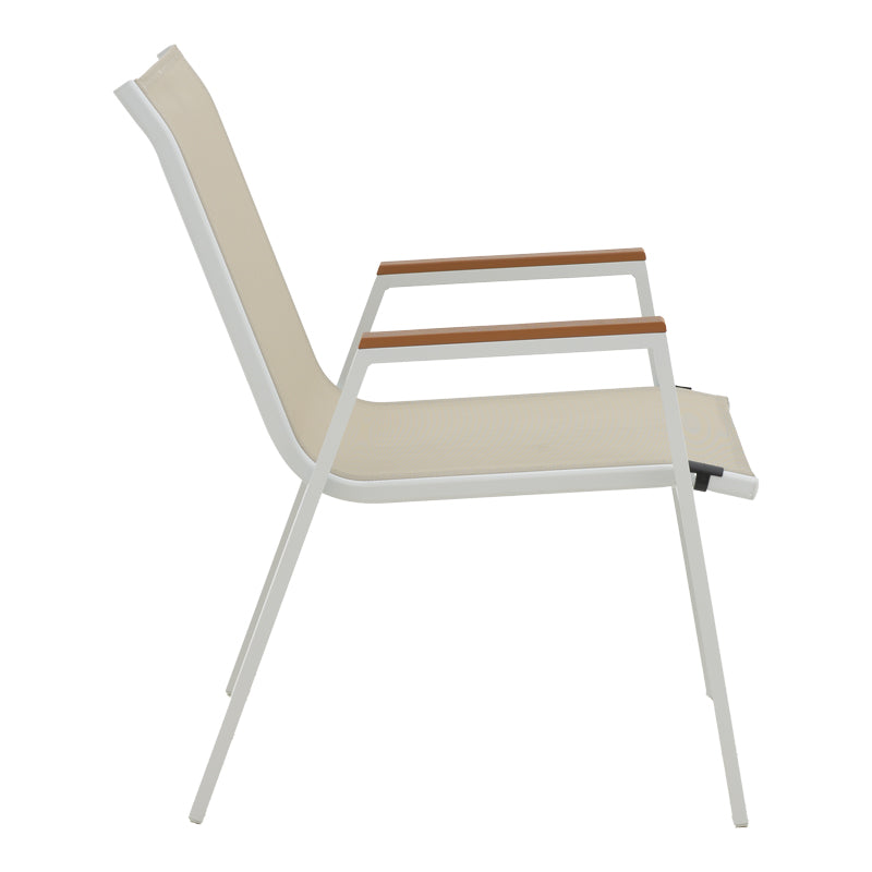 Masa de sufragerie Kliton - Azelie set de 3 aluminiu, alb, 80x80x74 cm, perspectiva suplimentara