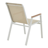 Masa de sufragerie Kliton - Azelie set de 5 aluminiu, alb, 80x80x74 cm, detaliu produs