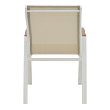 Masa de sufragerie Kliton - Azelie set de 5 aluminiu, alb, 80x80x74 cm