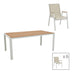 mobilier de gradina Masa de sufragerie Nares-Azelie B set de 7 alb aluminiu si placaj Natural 180x90x72 cm