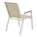 Masa de sufragerie Nares-Azelie B set de 7 alb aluminiu si placaj, Natural, 180x90x72 cm, foto produs 6