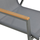 Masa de sufragerie Nares-Azelie C set 5 aluminiu antracit si textilena cu placaj, Natural, 140x80x72 cm, foto produs 6