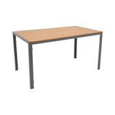Masa de sufragerie Nares-Azelie C set 5 aluminiu antracit si textilena cu placaj, Natural, 140x80x72 cm, foto produs 8