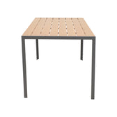Masa de sufragerie Nares-Azelie C set 5 aluminiu antracit si textilena cu placaj, Natural, 140x80x72 cm, foto produs 10