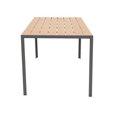 Masa de sufragerie Nares-Azelie C set 5 aluminiu antracit si textilena cu placaj, Natural, 140x80x72 cm, foto produs 10